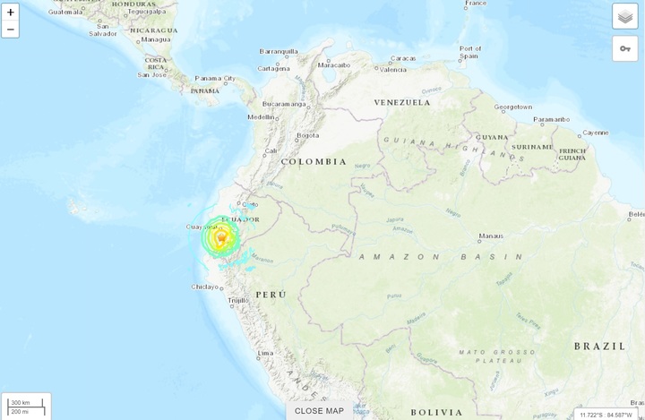 [서울=뉴시스]에콰도르에서 18일 오후 5시 12분52초(현지시간) 6.8 규모의 강진이 발생했다고 미국 지질조사국(USGS)이 발표했다. 사진은 USGS 공식 홈페이지 갈무리. 2023.03.19. *DB 및 재판매 금지. 