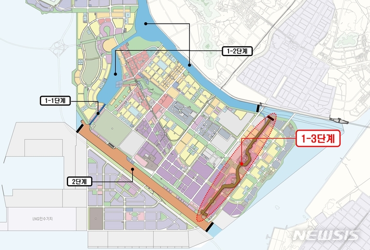 [인천=뉴시스] 송도국제도시 워터프런트 1-3단계. (사진=인천경제청 제공)