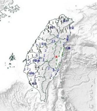대만 동부 화롄현에서 21일 규모 5.3 지진이 발생했다(사진출처:대만 중앙기상국) 2023.03.21