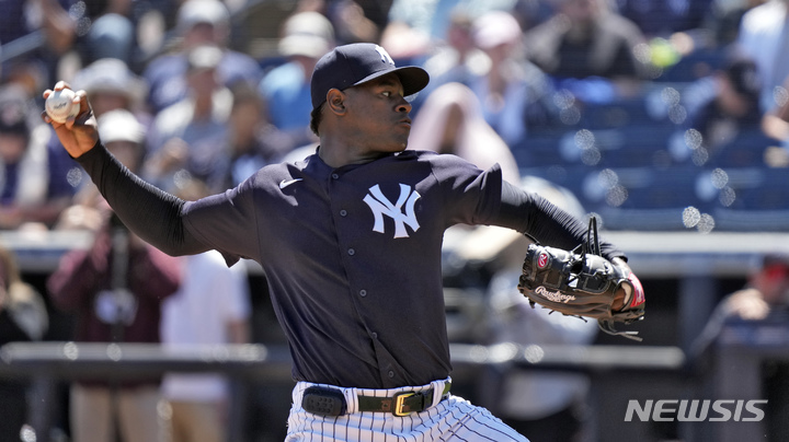 [탬파=AP/뉴시스]뉴욕 양키스 루이스 세베리노. 2023.03.22.