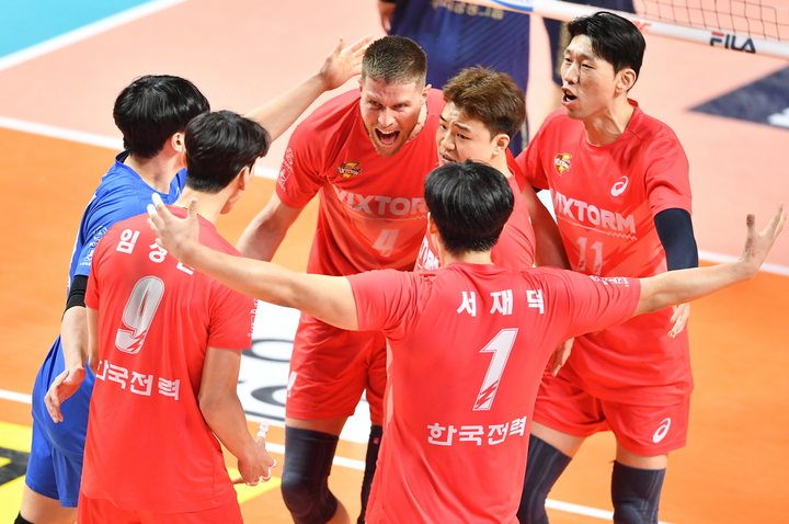 [서울=뉴시스]프로배구 한국전력. 2023.03.22. (사진=한국배구연맹 제공) *재판매 및 DB 금지