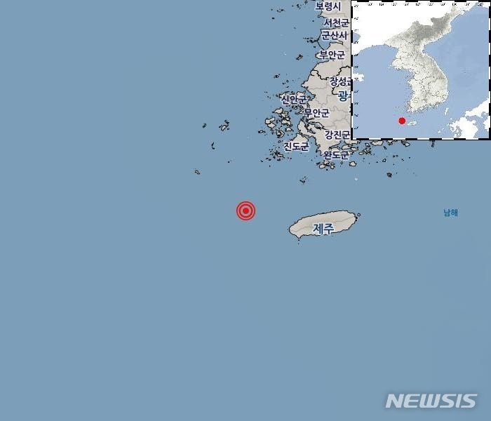 [제주=뉴시스] 오영재 기자 = 23일 오전 제주 서쪽 81㎞ 해상에서 규모 2.0의 지진이 발생했다.(사진=기상청 홈페이지 캡쳐) 2023.03.23. photo@newsis.com