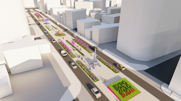 [부산=뉴시스] 구남로 엑스포 정원 조감도 (그림=해운대구청 제공) *재판매 및 DB 금지