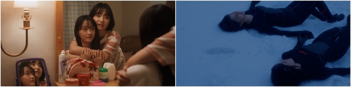 [전주=뉴시스]왼쪽부터 한제이 감독의 '우리는 천국에 갈 순 없지만 사랑은 할 수 있겠지(우,천,사), 윤수익 감독의 '폭설'(전주국제영화제 제공) *재판매 및 DB 금지