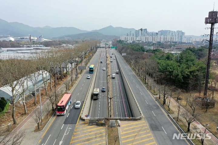 과천 남태령 지하차도 전경.