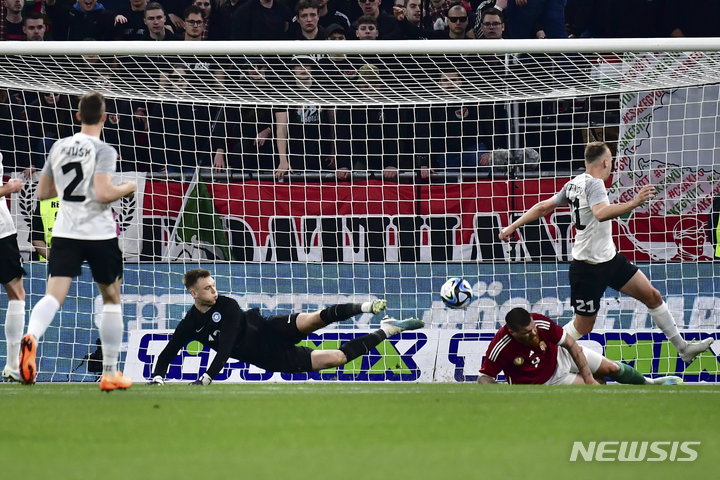 [부다페스트=AP/뉴시스]울산 공격수 마틴 아담, 헝가리 A매치 데뷔골. 2023.03.23.