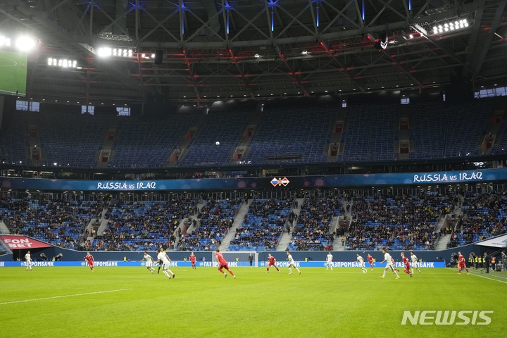 [상트페테르부르크=AP/뉴시스] 러시아-이라크 축구 A매치