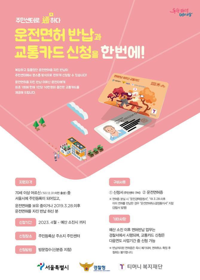 [서울=뉴시스]서울시 어르신 교통카드 지원사업 포스터.(사진=서울시 제공) *재판매 및 DB 금지