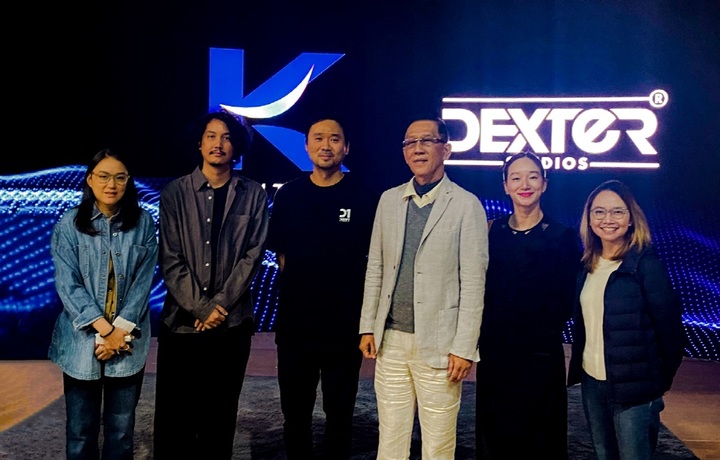 (왼쪽부터) 칸타나 애니메이션스튜디오스 수다판 싱통 MD, 칸타나 모션 픽쳐스 쿨프 깔자륵 MD, 덱스터스튜디오 VP본부 이동준 본부장, 칸타나 그룹 짜륵 깔짜륵 회장, (오른쪽 맨 끝) 칸타나 홀딩스 핌라팟 차이비리야콕 대표. (사진=덱스터스튜디오). 2023.03.27 *재판매 및 DB 금지