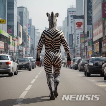 [서울=뉴시스] 탈출 얼룩말 세로 패러디. (이미지=라이언로켓 제공) 2023.03.27. photo@newsis.com