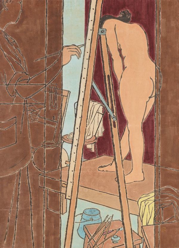 권영우, '화실별견', 1956, 종이에 수묵담채, 154×113cm. 사진=국립현대미술관 제공 *재판매 및 DB 금지