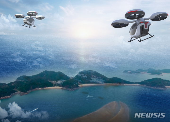 [인천=뉴시스] 개인용 항공교통수단인 파브(PAV) 비행 이미지. (사진=인천시 제공)