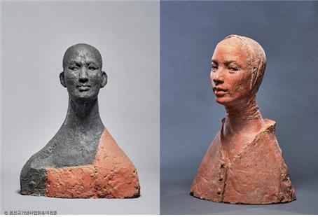 권진규 '가사를 입은 자소상', '지원의 얼굴'. (사진=내셔널트러스트 문화유산기금 제공) photo@newsis.com *재판매 및 DB 금지