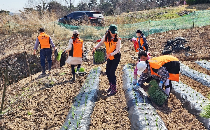[증평=뉴시스] 증평군의용소방대연합회 일손이음 봉사활동. (사진=증평소방서 제공) photo@newsis.com *재판매 및 DB 금지