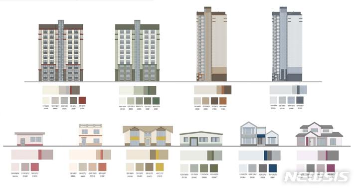 [서울=뉴시스] 외부 주거용 공용주택 및 단독주택에 삼화CUD 컬러를 적용한 컬러 예시. (사진=삼화페인트 제공) 2023.03.29. photo@newsis.com