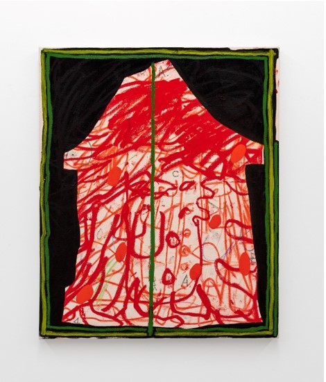 Taylor White, A House on Fire at Night, Oil, oil stick, wax crayon and pastel on canvas, 86.4 x 71.1 x 3.8 cm, 2023&nbsp; *재판매 및 DB 금지