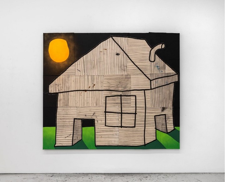 Taylor White A Night Light Acrylic, spray paint, graphite and sewing on canvas 183 x 213cm 2022&nbsp; *재판매 및 DB 금지