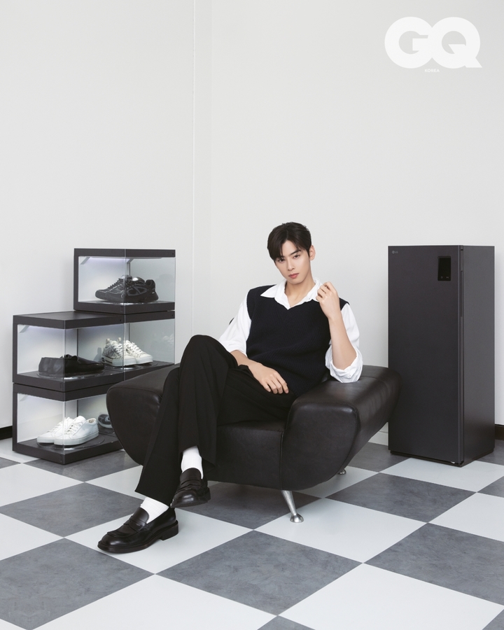 [서울=뉴시스] 그룹 아스트로(ASTRO) 차은우. 23.03.29. (사진=GQ 제공) photo@newsis.com *재판매 및 DB 금지