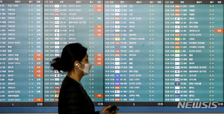 [인천공항=뉴시스] 정병혁 기자 = 29일 인천국제공항 제1여객터미널 입국장에서 여행객들이 이동하고 있다. 정부가 올해 "내수 활성화를 위해 방한 외국인 관광객 1000만명을 유치하겠다"고 발표했다. 정부는 이날 일본·대만 등 22개국 외국인에 대해서는 전자여행허가제(K-ETA) 없이 입국할 수 있도록 하고 중국·동남아 관광객이 한국에서 무비자로 환승할 수 있도록하는 내용이 담긴 방안을 발표했다. 2023.03.29. jhope@newsis.com