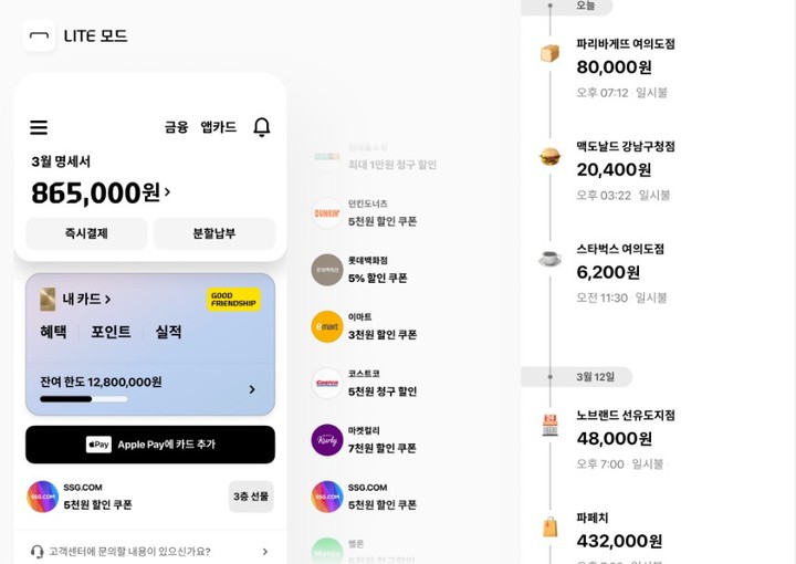 [서울=뉴시스]현대카드 애플리케이션(앱) 라이트 모드 이미지(사진=현대카드 제공)2023.03.30 photo@newsis.com *재판매 및 DB 금지