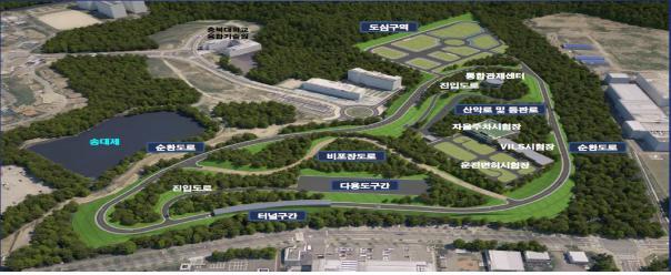 [서울=뉴시스] 사진은 오는 31일 정식 개소하는 충북 자율주행 테스트베드(C-Track) 전체 조감도. (사진=국토교통부 제공) 2023.03.30. photo@newsis.com *재판매 및 DB 금지