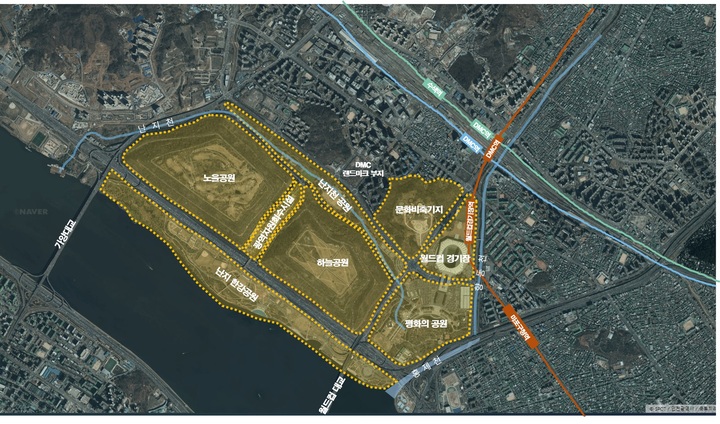 [서울=뉴시스]상암일대 주요 거점.