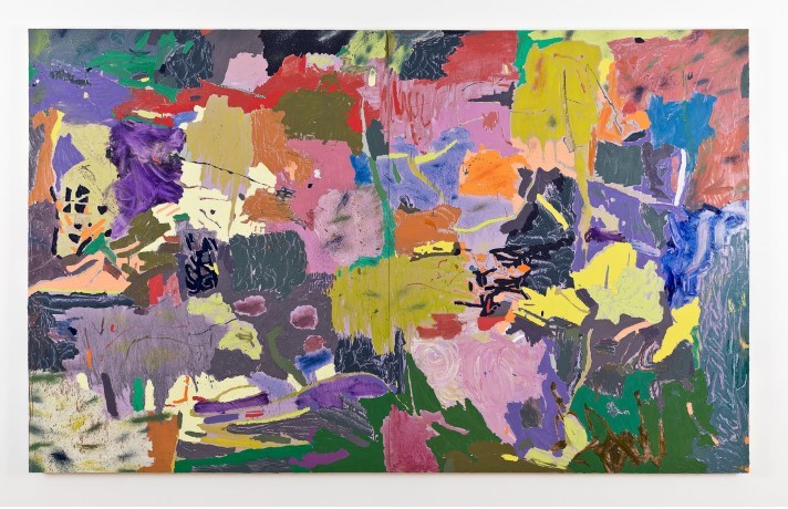 Untitled, 2023. Oil on wood panel. 160 × 260 × 4.5 cm (2 panels). Unique. Courtesy of the artist and Perroti *재판매 및 DB 금지