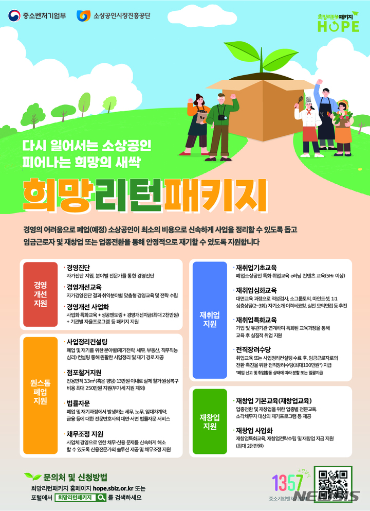 [서울=뉴시스] 소상공인시장진흥공단(소진공) 희망리턴패키지 안내문. (이미지=소진공 제공) 2023.03.31. 
