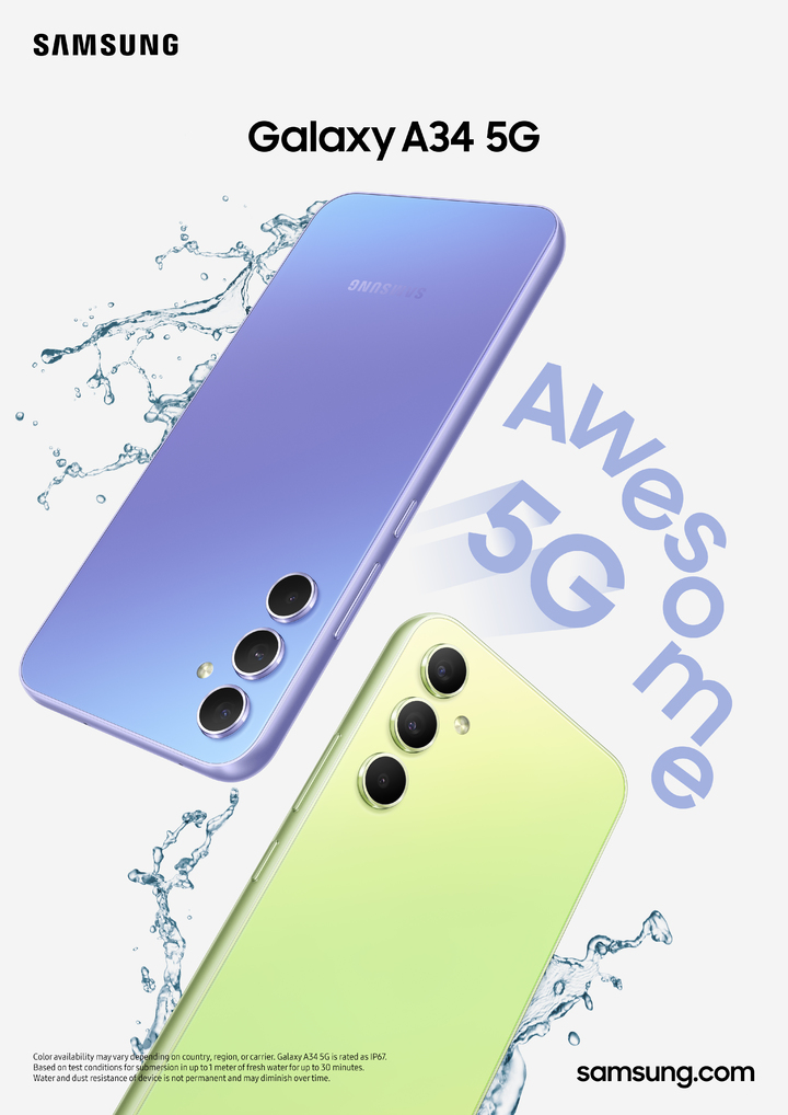 [서울=뉴시스] KT가 삼성전자 새 보급형 스마트폰 '갤럭시 A34 5G'를 31일 출시한다고 밝혔다. 전국 KT매장과 공식 온라인몰 KT샵에서 구매할 수 있다. (사진=KT 제공) *재판매 및 DB 금지