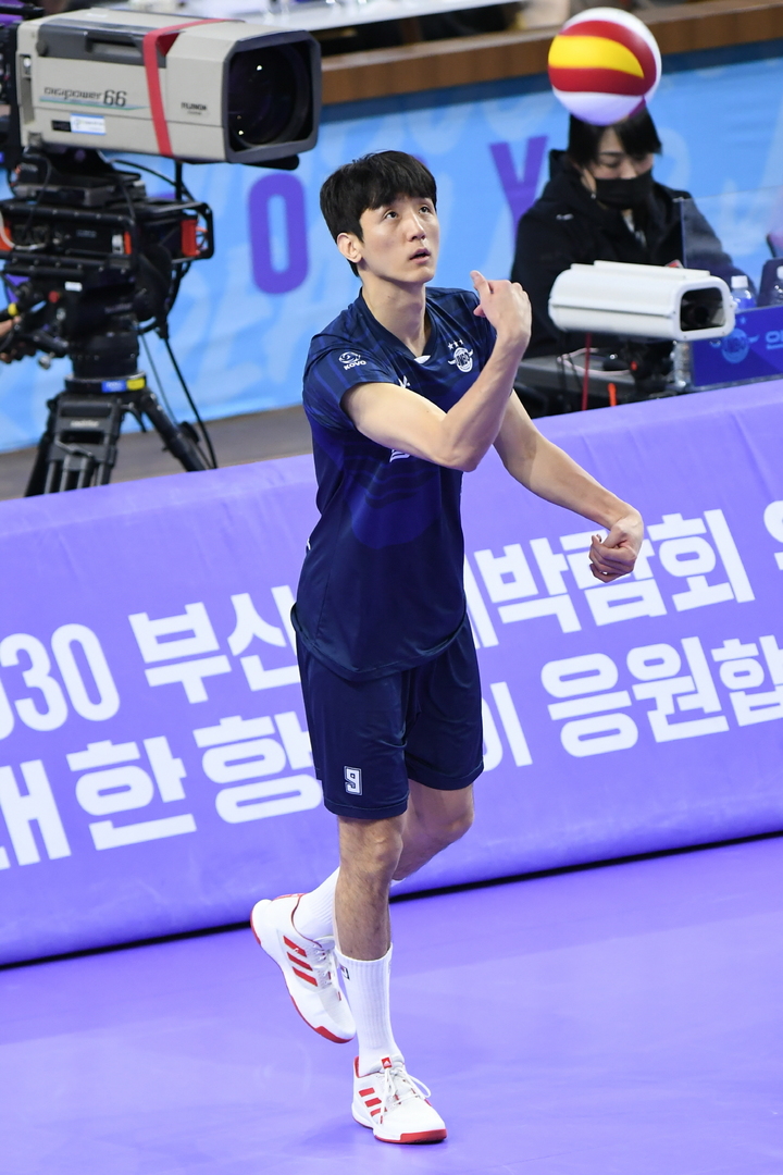 [서울=뉴시스]프로배구 대한항공 곽승석. 2023.04.01. (사진=한국배구연맹 제공) *재판매 및 DB 금지