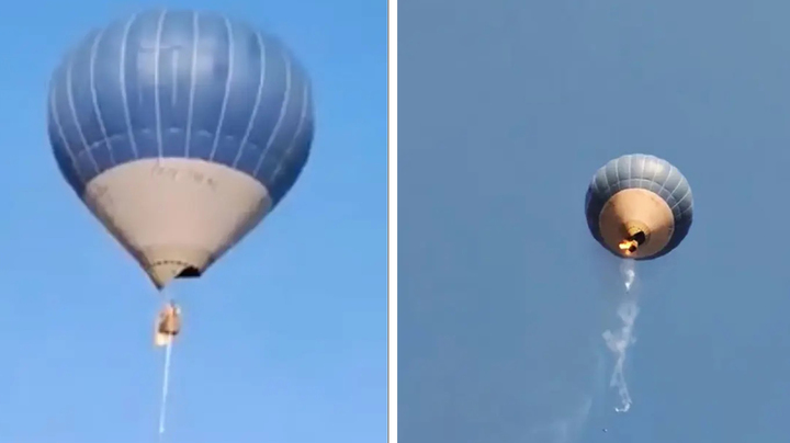 [서울=뉴시스] 멕시코의 한 일가족이 관광지 테오티우아칸 상공에서 열기구 화재에 휩쓸려 부모가 사망하고 딸만 생존했다고 2일(현지시간) 미국 뉴욕포스트가 보도했다. (출처 : 소셜미디어 트위터 갈무리)2023.04.04. *재판매 및 DB 금지