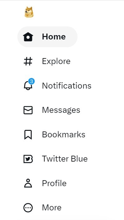 [서울=뉴시스] 트위터 왼쪽 상단 위 로고는 파랑새에서 '시바견'으로 교체됐다. (사진=트위터 홈페이지 캡처) 2023.04.04 *재판매 및 DB 금지