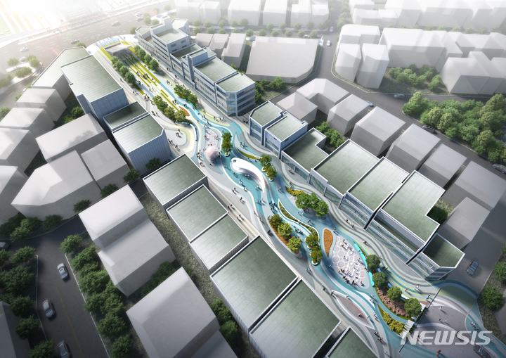 [평택=뉴시스]&nbsp; 국제설계 공모 당선작 'Timeless LINE' 차없는 거리 조감도 (사진 = 평택시 제공)