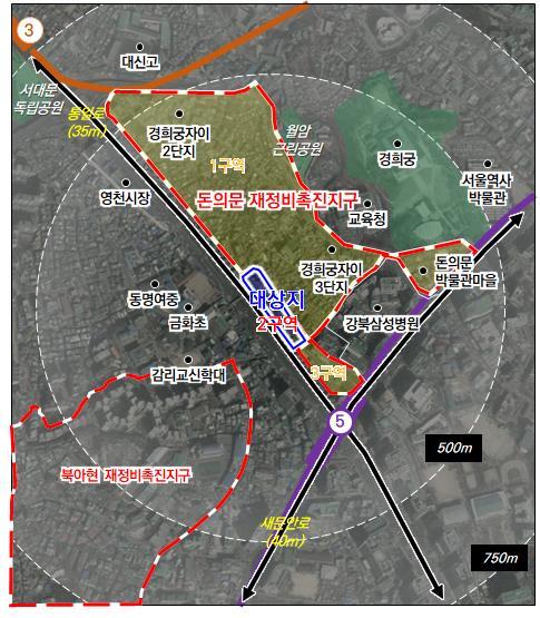 [서울=뉴시스]돈의문재정비촉진지구 돈의문2구역 위치도.(사진=서울시 제공) *재판매 및 DB 금지