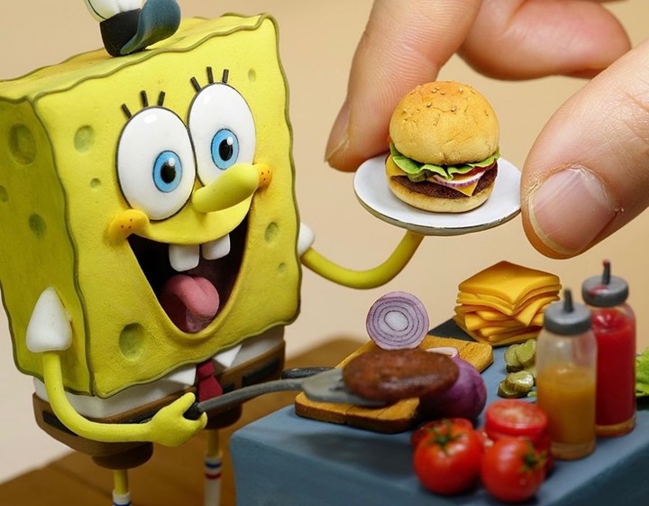 [서울=뉴시스]'clay_attraction'은 지난 2월26일 자신의 인스타그램에 글을 올려 클레이로 만든 스폰지밥 제작 영상을 유튜브에 업로드했다고 밝혔다. (사진=clay_attraction 인스타그램 캡처) 2023.04.06. photo@newsis.com *재판매 및 DB 금지