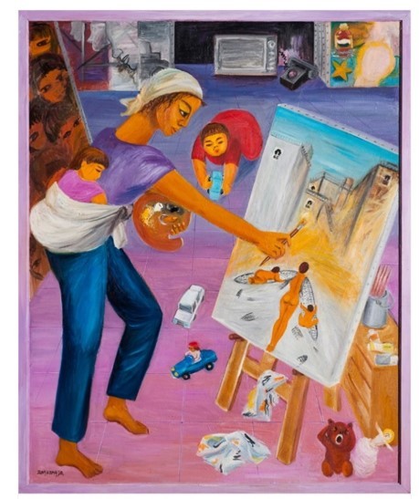 화실(Art Studio), 1977, oil on canvas, 162.2(h)x130.3(w)㎝ ⓒ 2023 Kangja Jung *재판매 및 DB 금지