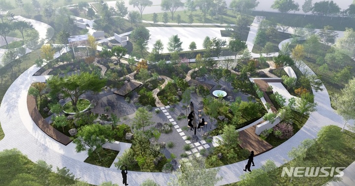 [서울=뉴시스] AA35-1,2 작가정원 조감도.(사진=LH 제공)