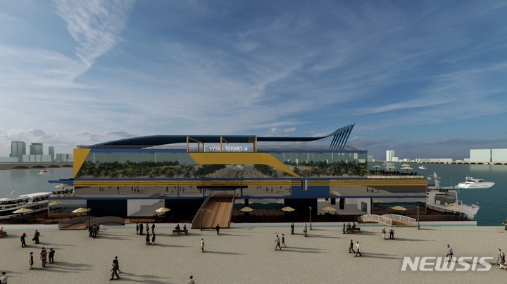 [서울=뉴시스]서울시가 2026년 여의도에 조성키로 한 국제여객터미널 '서울항' 개항에 앞서 여의도한강공원 내 신규 선착장을 만들기로 했다. 이번 여의도 선착장 조성으로 서해뱃길 사업을 본격화한다는 계획이다. (사진=서울시 제공). 2023.04.09. photo@newsis.com