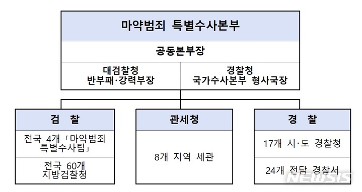 [서울=뉴시스]마약범죄특별수사본부 구성. 자료=대검찰청. 2023.04.10.