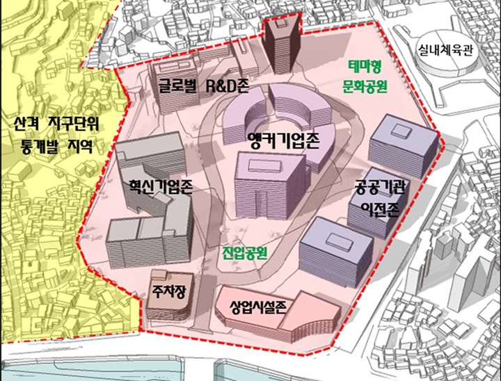 [대구=뉴시스]대구시가 옛 경북도청 후적지에 조성 예정인 도심융합특구 공간구상(사진=대구시 제공) 2023.04.12 photo@newsis.com *재판매 및 DB 금지
