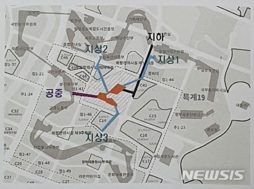 [세종=뉴시스] 정부세종청사 중앙동과 주변 청사 간 연결하는 보행교 구축방안. (출처= 행정안전부 정부청사관리본부)