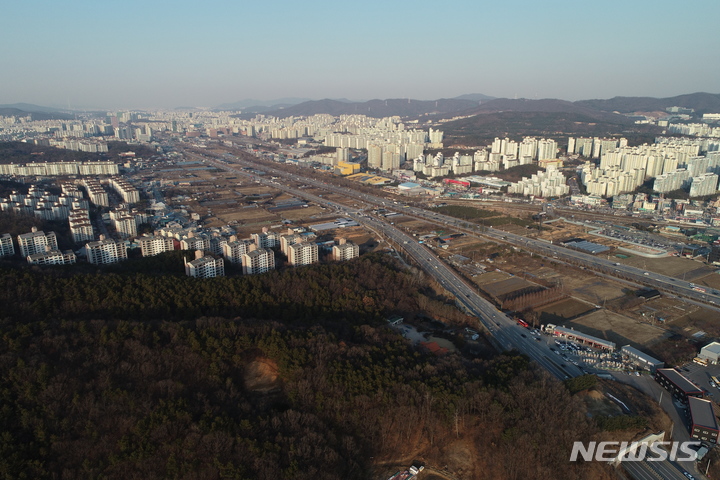 [용인=뉴시스] 용인시 기흥구 보정동과 마북동 일원 경기용인플랫폼시티 사업 대상구역 전경
