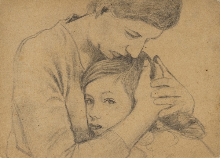 박수근_인물화, 19.3X26.4cm, 종이에 연필, 1960, 양구군립박수근미술관 소장. 사진=성북구립미술관 제공. *재판매 및 DB 금지