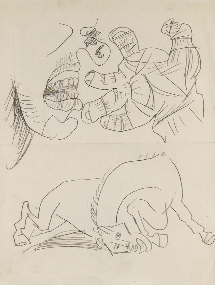 박수근_임화 피카소, 26.7x20.3cm, 종이에 연필, 연도미상_양구군립박수근미술관 소장. 사진=성북구립미술관 제공. *재판매 및 DB 금지