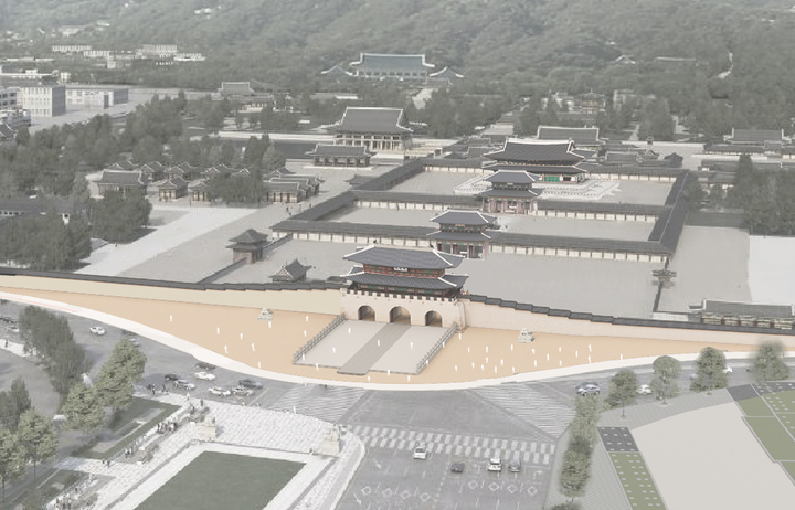 [서울=뉴시스] 광화문 월대 복원 예시도 (사진=문화재청 제공) 2023.04.25. photo@newsis.com *재판매 및 DB 금지