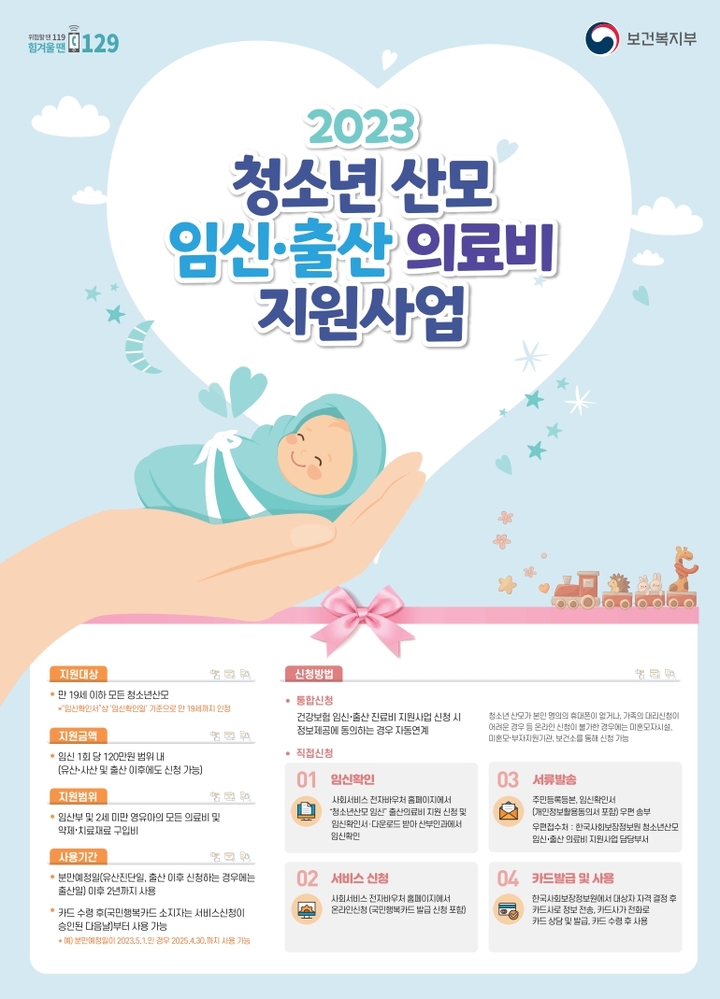 청주시, 만 19세 이하 청소년 산모에 의료비 120만원 지원