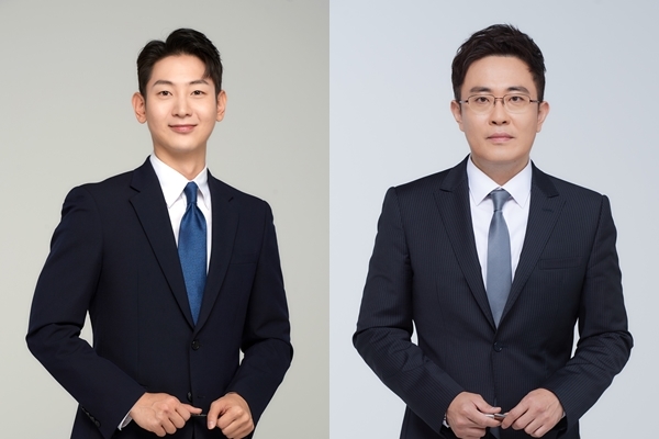강성규 아나운서(왼쪽), 박주경 기자