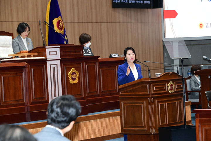 시정질문하는 임미란 광주시의원. (사진=광주시의회 제공) *재판매 및 DB 금지
