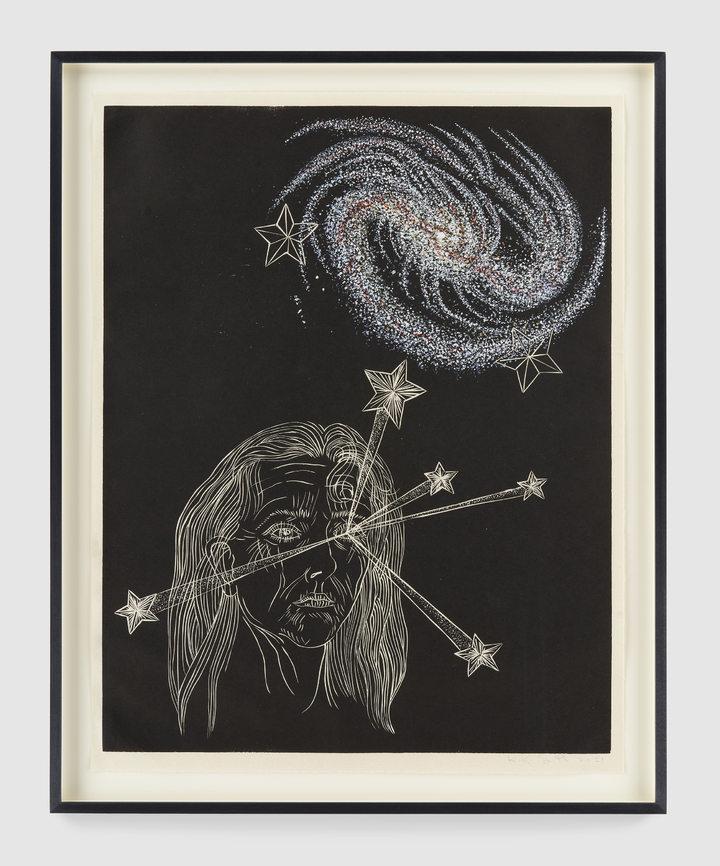 Barred Spiral Galaxy 2022 ink and acrylic paint on paper 62.9 cm × 44.6 cm © Kiki Smith, courtesy Pace Gallery *재판매 및 DB 금지