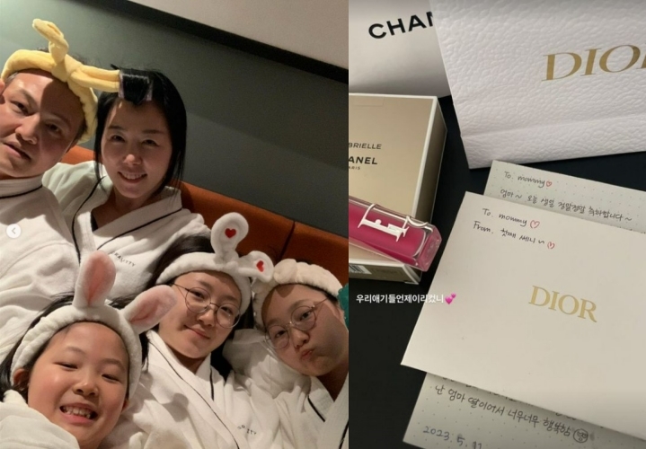 [서울=뉴시스] 정웅인 가족. 2023.05.11.(사진 = 정웅인 아내 이지인 인스타그램 캡처) photo@newsis.com*재판매 및 DB 금지